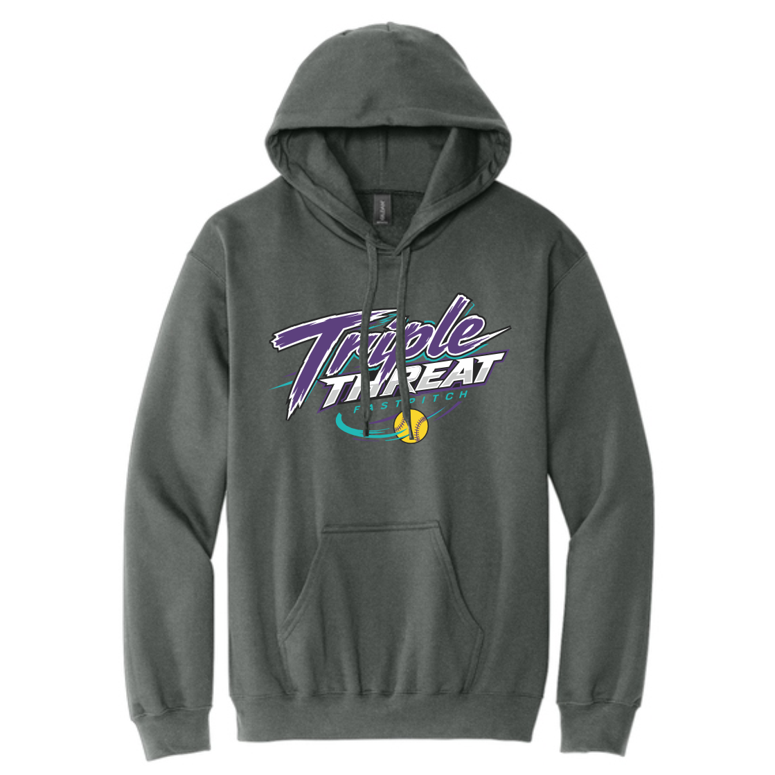 TRIPLE THREAT FASTPITCH - COTTON HOODIE - CHARCOAL