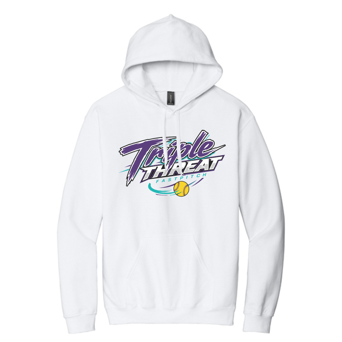 TRIPLE THREAT FASTPITCH - COTTON HOODIE - WHITE