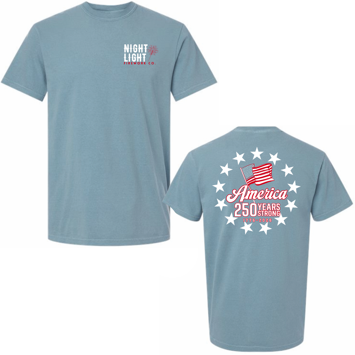 NIGHT LIGHT FIREWORKS - 250TH STARS - T-SHIRT
