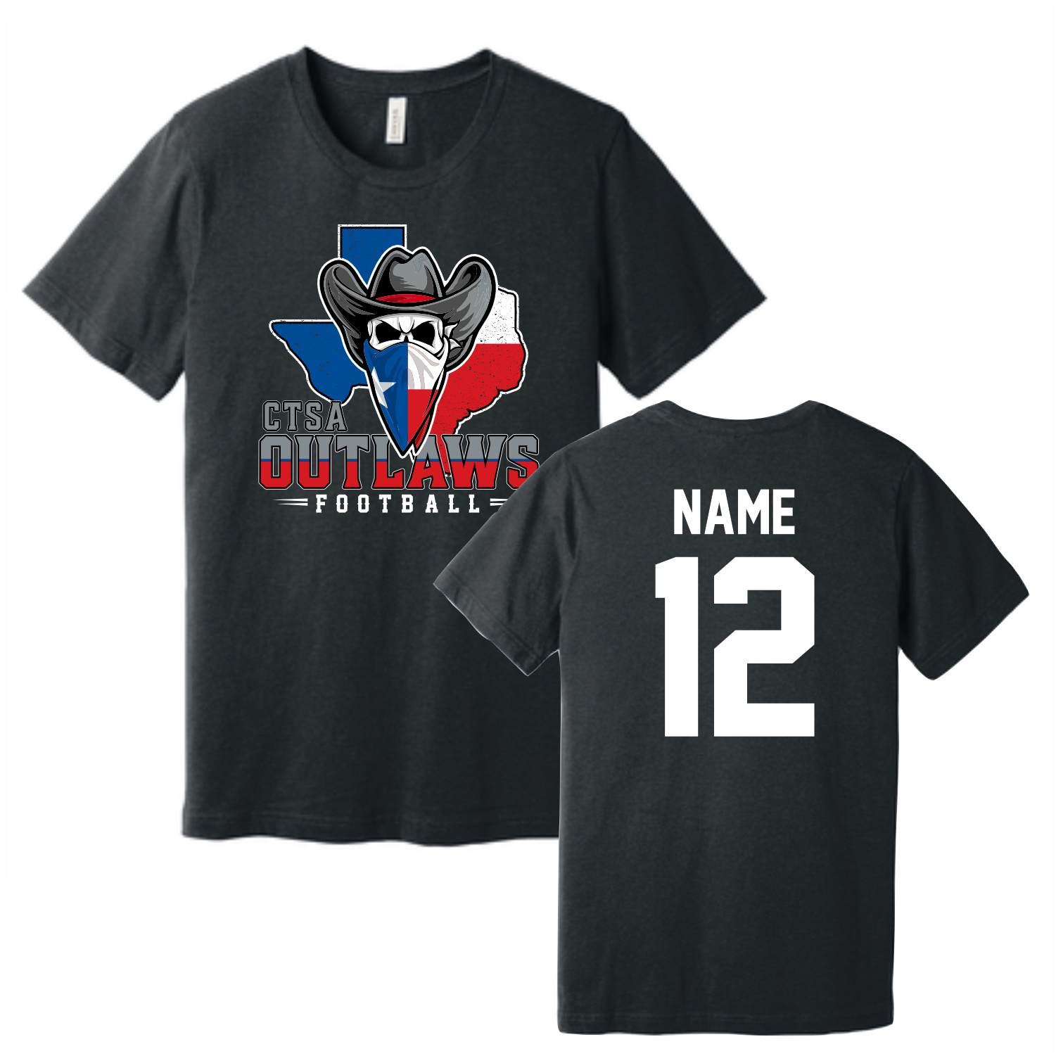 CTSA OUTLAWS - SOFT COTTON - SHORT SLEEVE - NAME/NUMBER