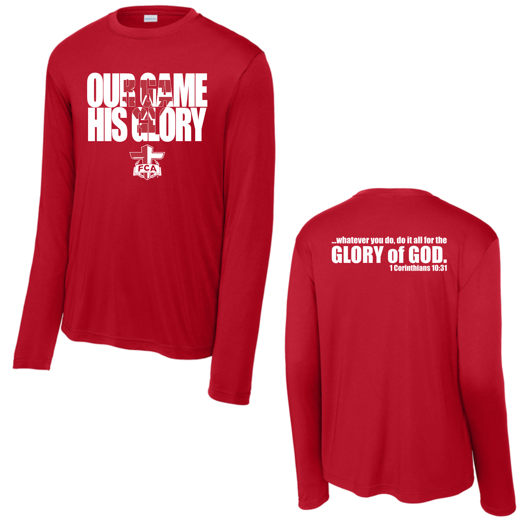 WEST FCA LONG SLEEVE DRI-FIT T-SHIRT - RED