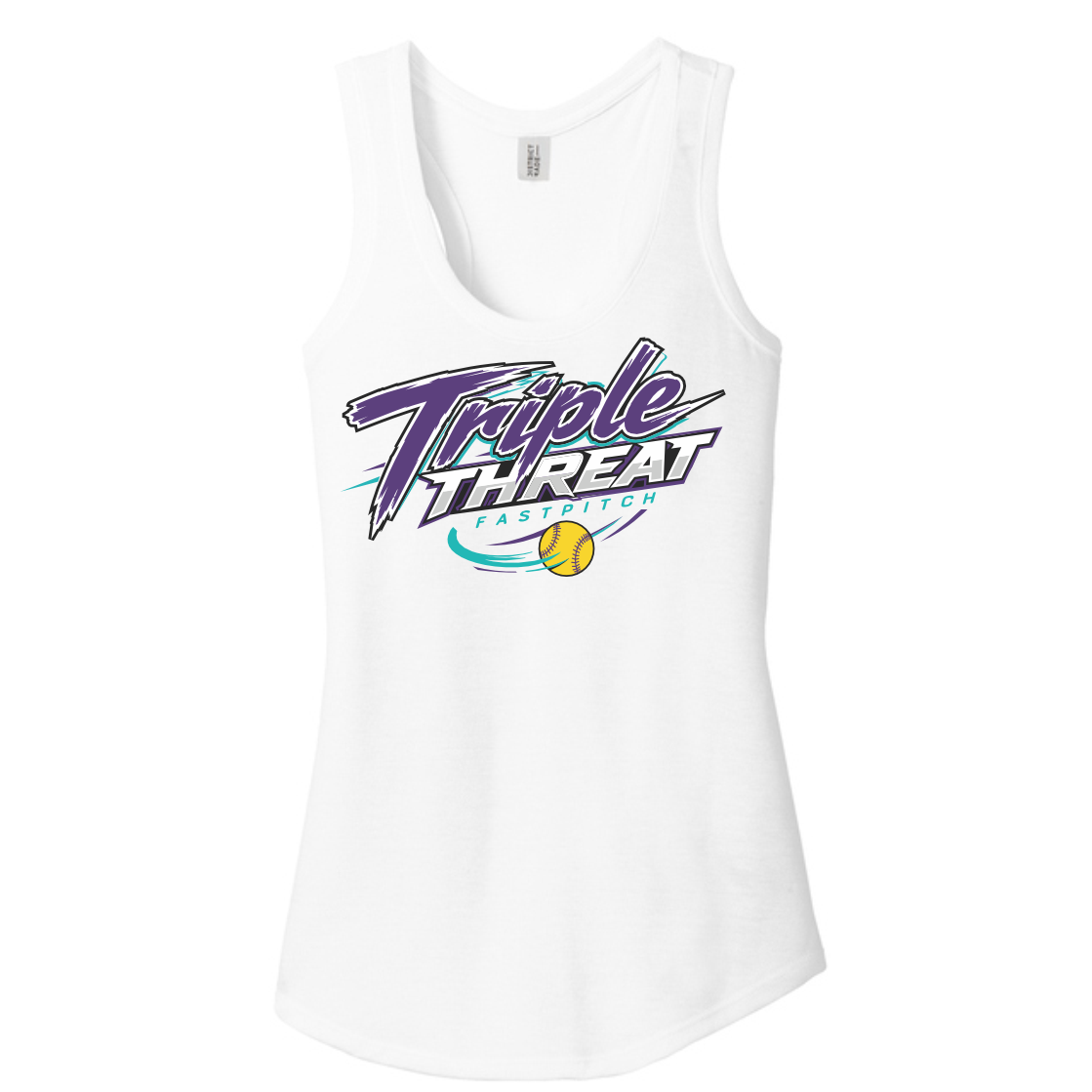 TRIPLE THREAT FASTPITCH - LADIES TANK TOP - WHITE