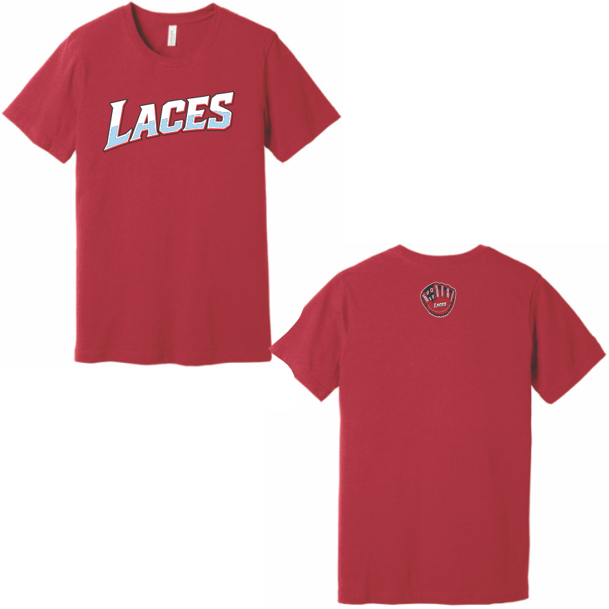 LACES COTTON SHORT SLEEVE T-SHIRT - RED