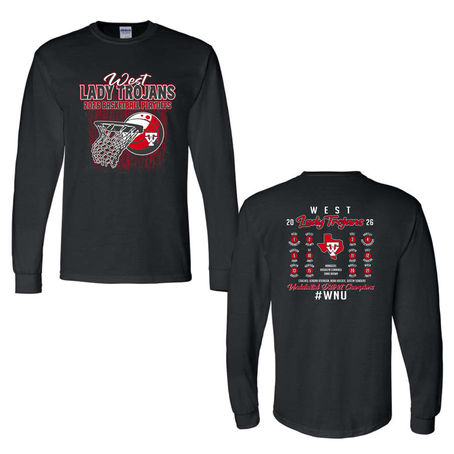 WHS GIRLS BASKETBALL PLAYOFF COTTON LONG SLEEVE T-SHIRT