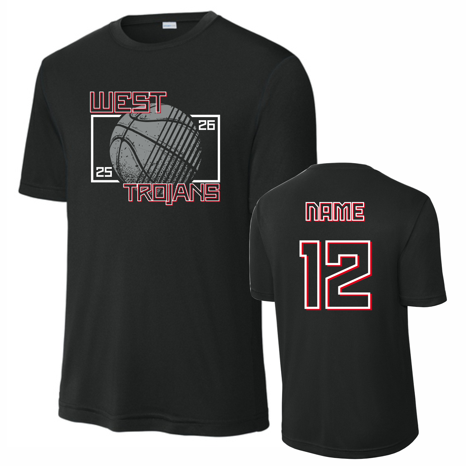 WEST TROJAN BASKETBALL DRI-FIT SHORT SLEEVE T-SHIRT - BLACK