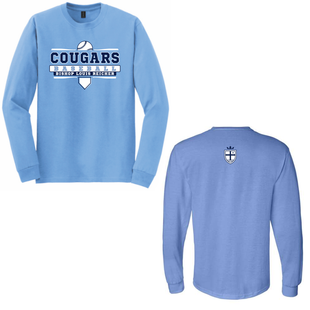 REICHER BASEBALL - COTTON LONG SLEEVE T-SHIRT - CAROLINA BLUE