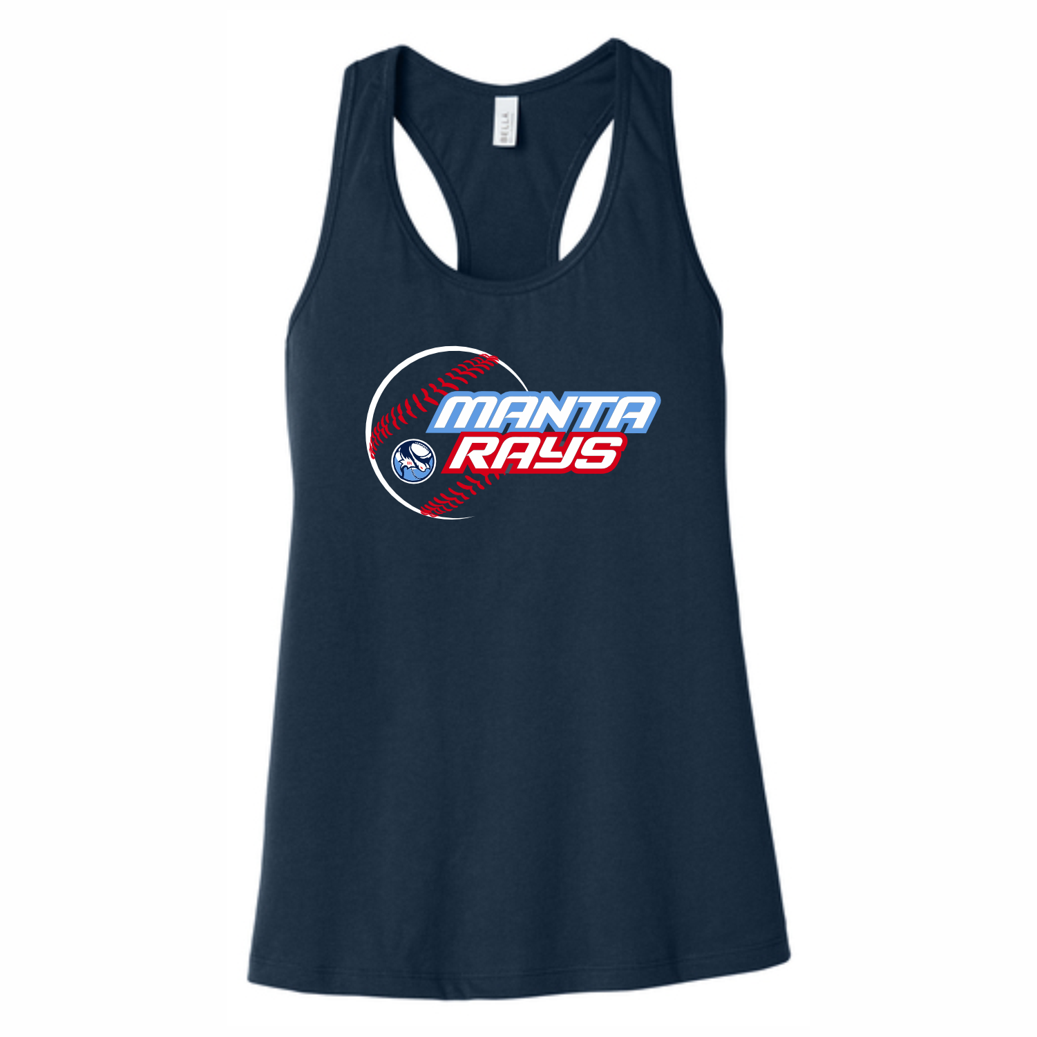 MANTA RAYS BASEBALL - COTTON TANK TOP RACERBACK - NAVY