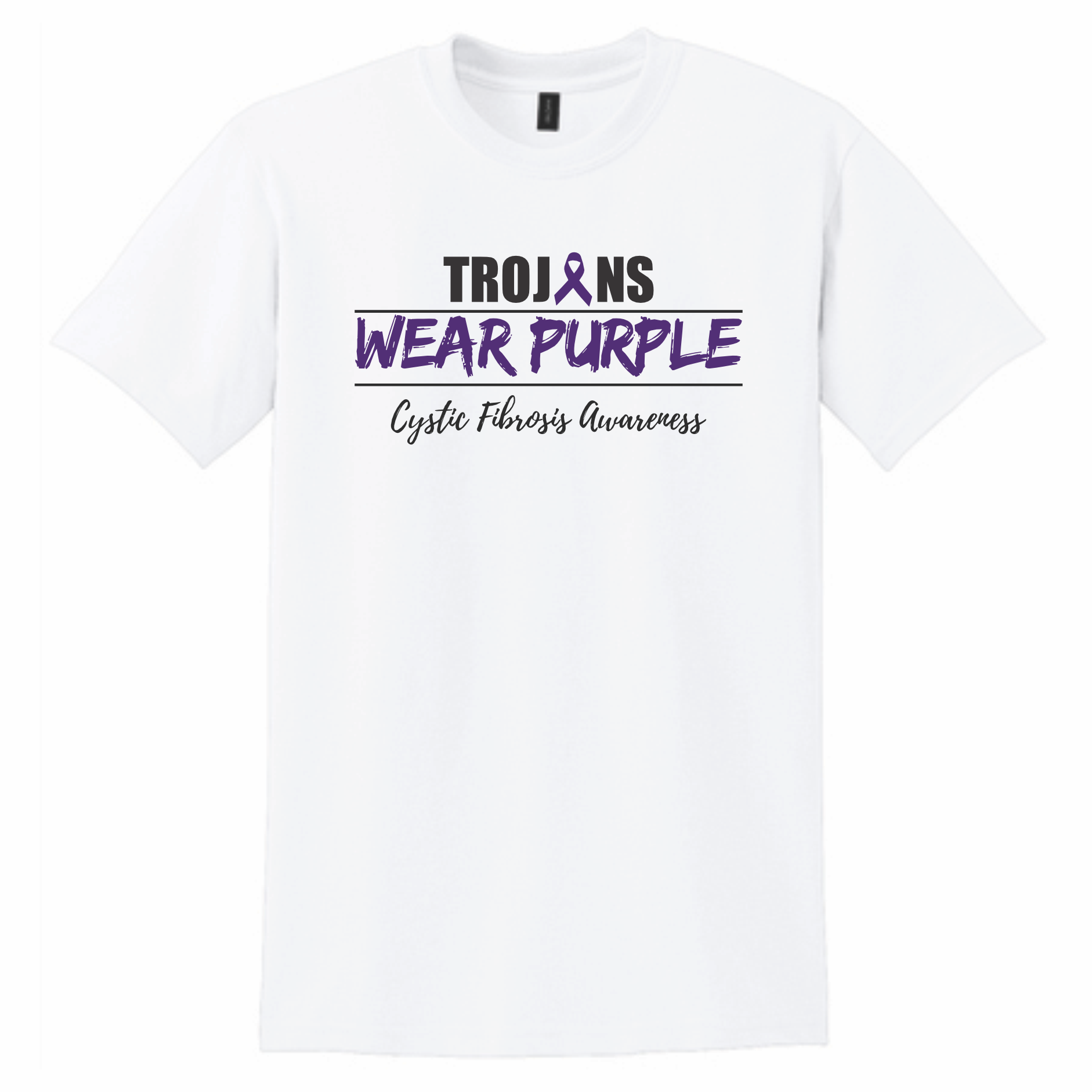 TROJANS WEAR PURPLE CYSTIC FIBROSIS T-SHIRT