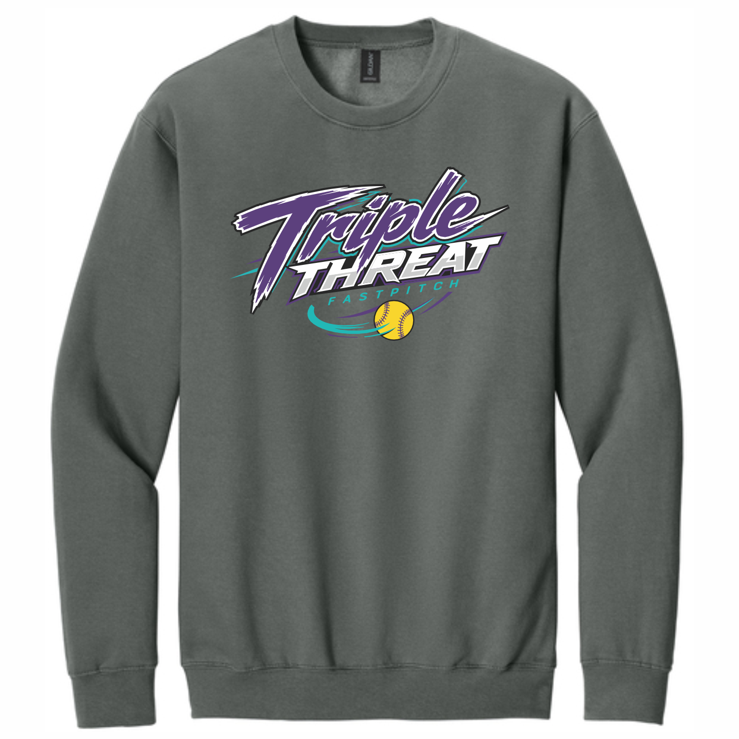 TRIPLE THREAT FASTPITCH - COTTON SWEATSHIRT - CHARCOAL