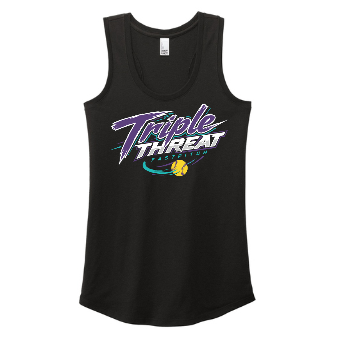 TRIPLE THREAT FASTPITCH - LADIES TANK TOP - BLACK