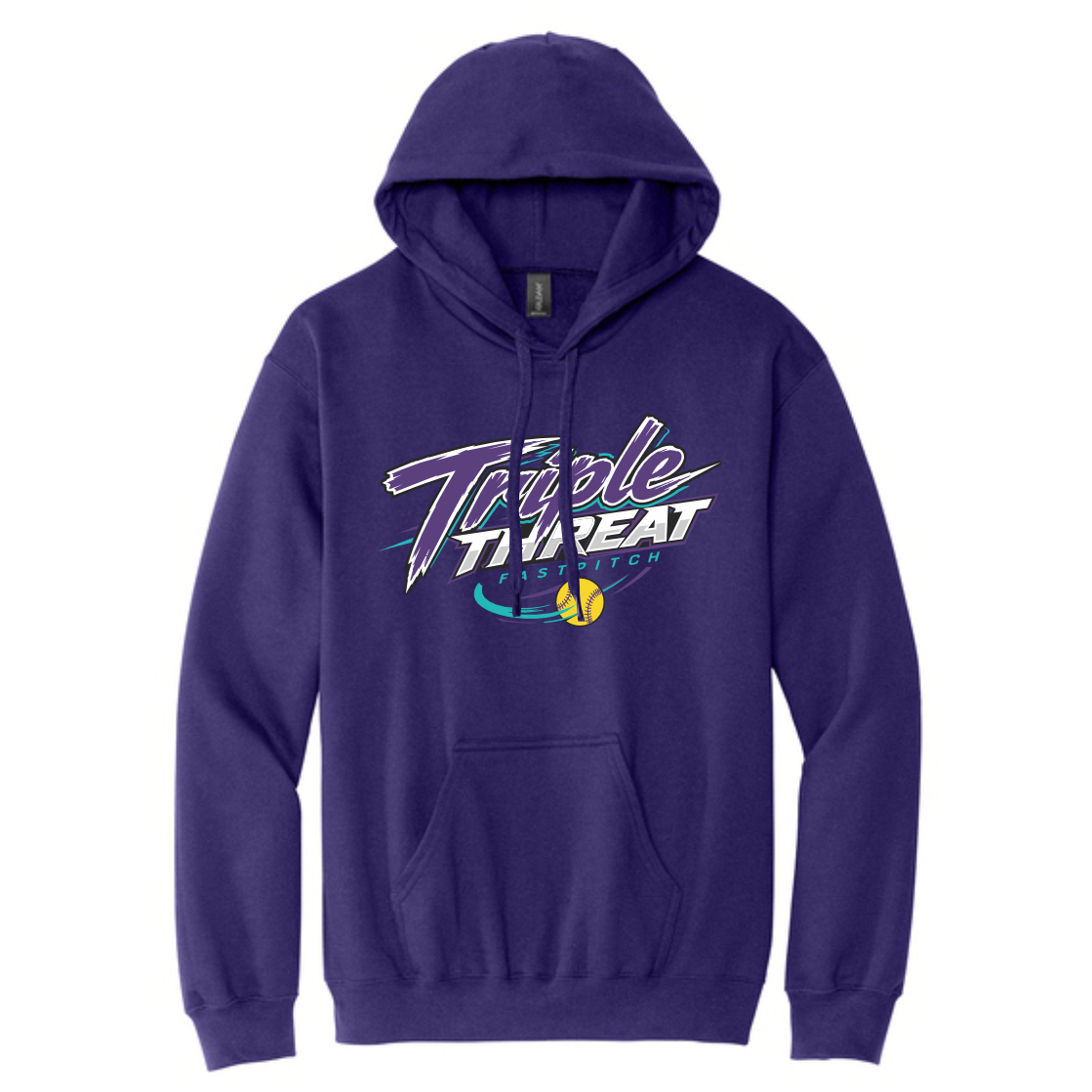 TRIPLE THREAT FASTPITCH - COTTON HOODIE - PURPLE