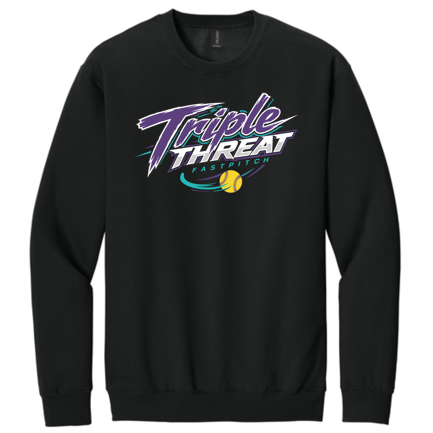 TRIPLE THREAT FASTPITCH - COTTON SWEATSHIRT - BLACK