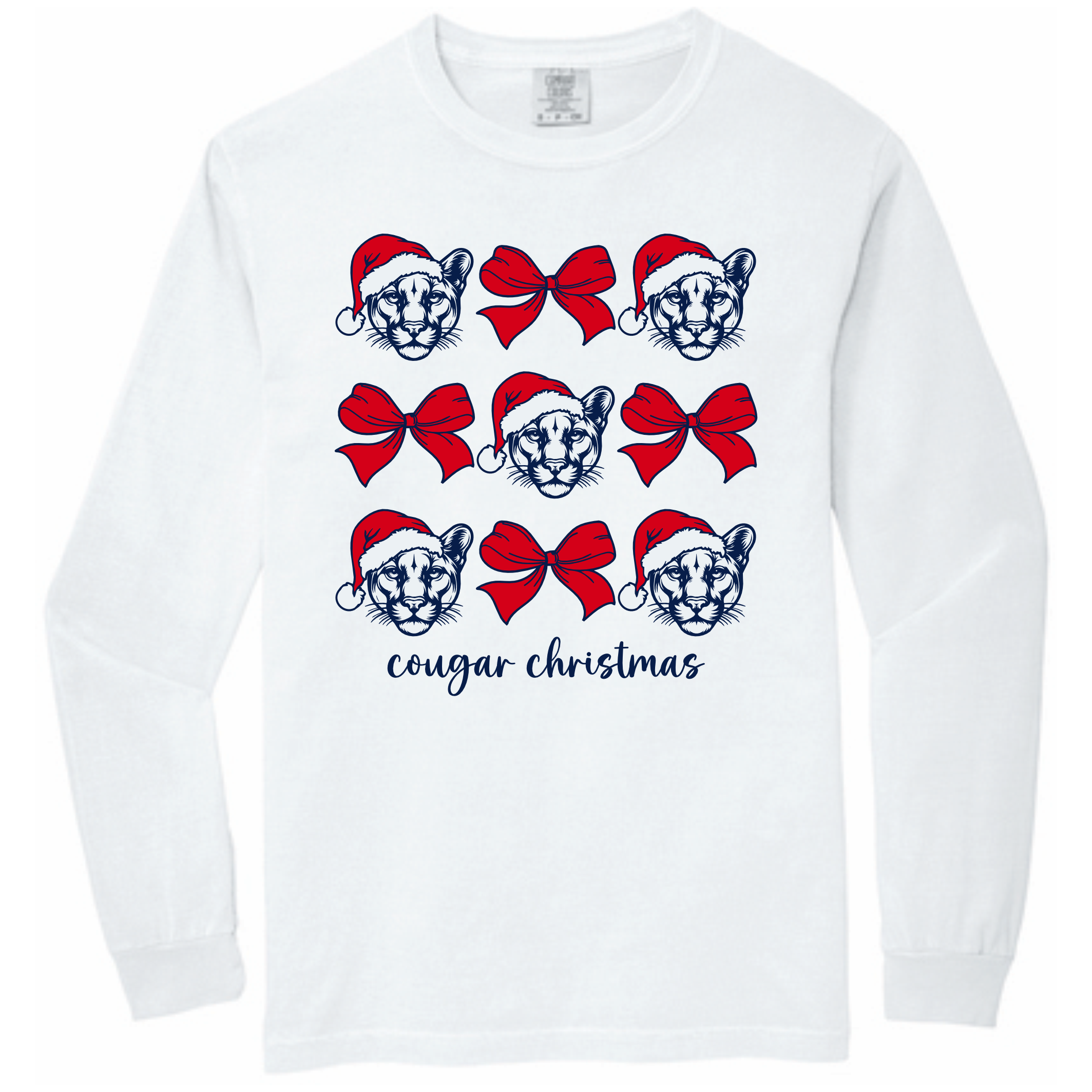 CS BLUES CHRISTMAS FUNDRAISER - COUGAR BOWS - LONG SLEEVE