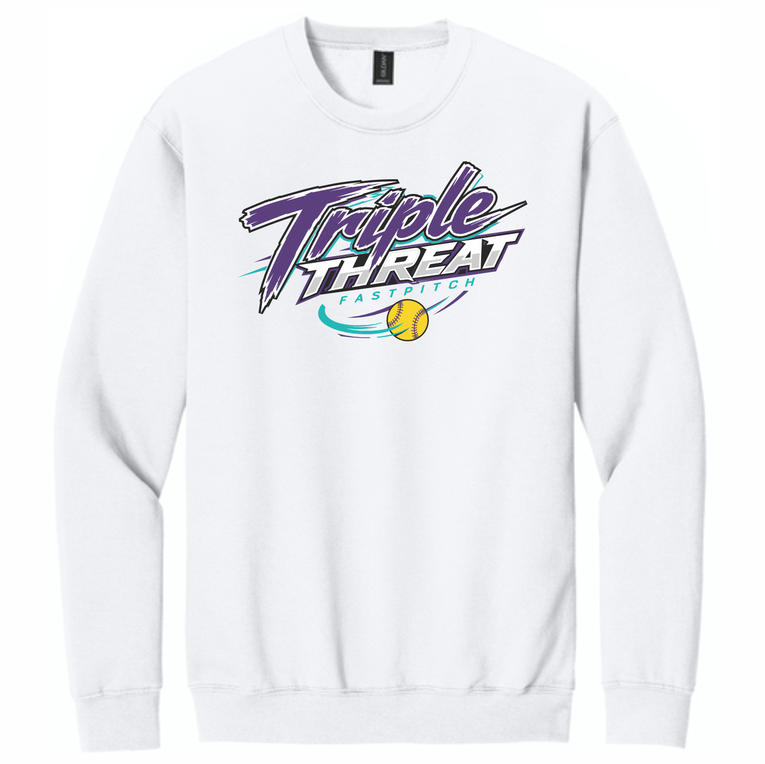 TRIPLE THREAT FASTPITCH - COTTON SWEATSHIRT - WHITE