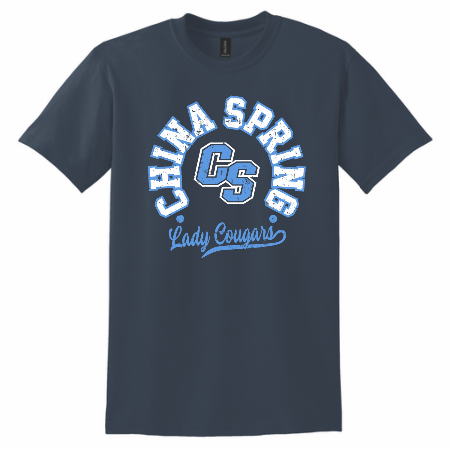 CHINA SPRING LADY COUGARS - CIRCLE T-SHIRT - NAVY