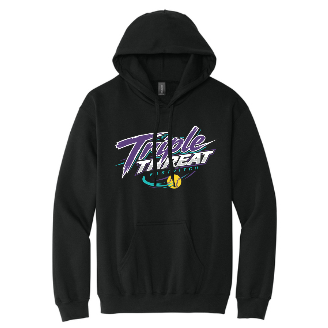 TRIPLE THREAT FASTPITCH - COTTON HOODIE - BLACK