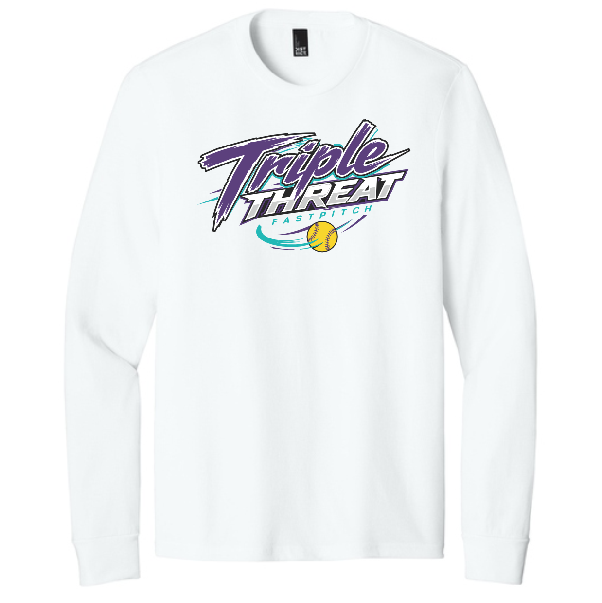 TRIPLE THREAT FASTPITCH - LONG SLEEVE T-SHIRT - WHITE
