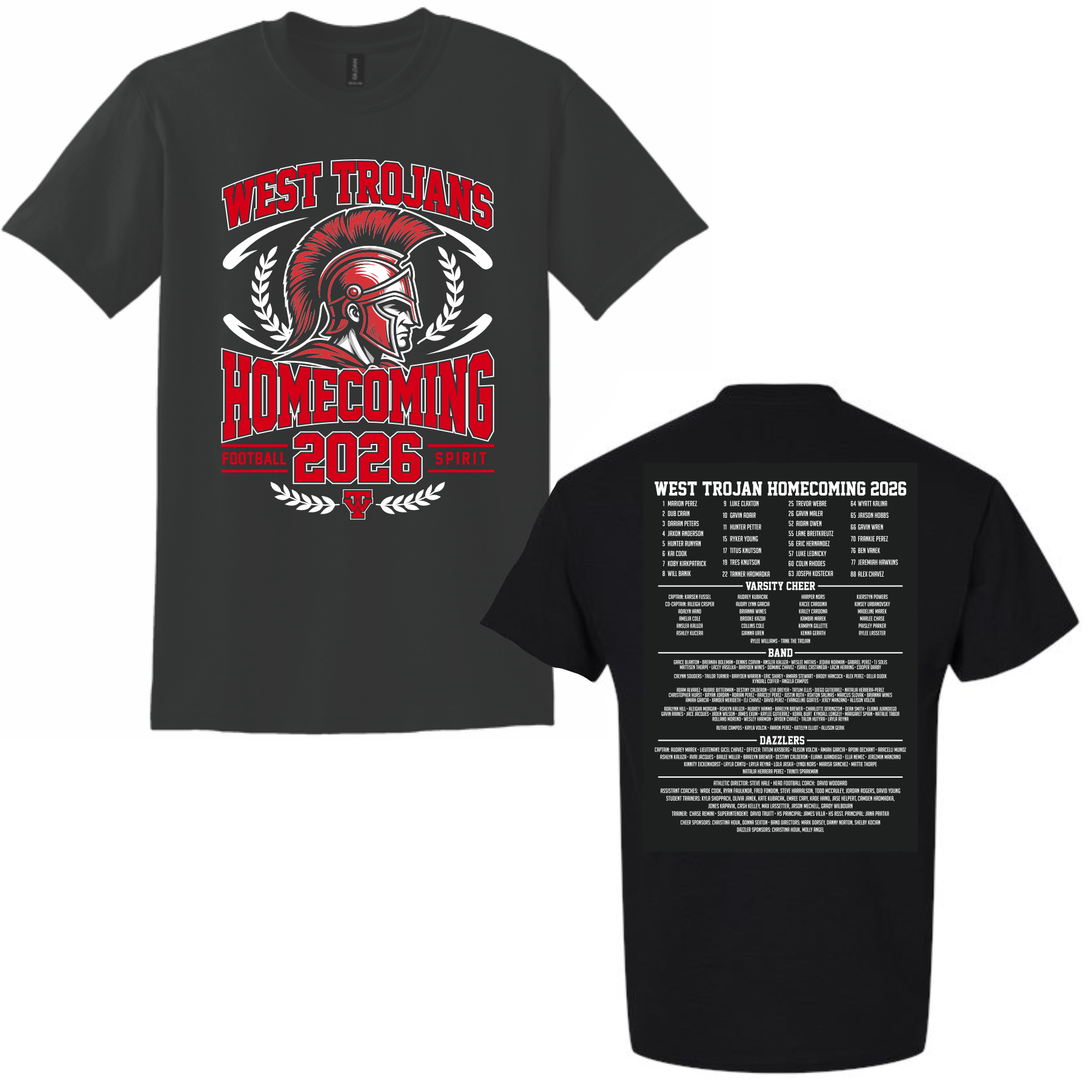 WEST TROJAN HOMECOMING COTTON T-SHIRT - BLACK