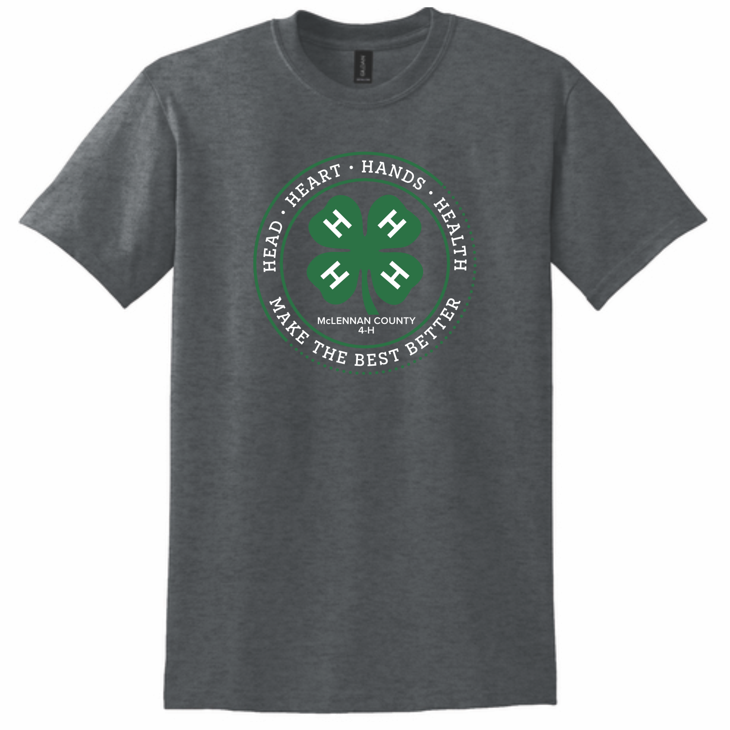 MCLENNAN COUNTY 4-H - SHORT SLEEVE T-SHIRT - GREY