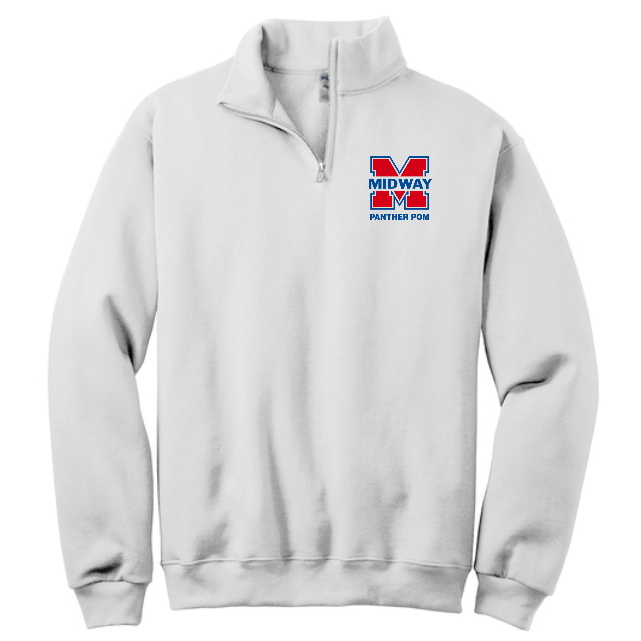 MIDWAY PANTHER POM - QUARTER ZIP - 'M' LOGO + PANTHER POM