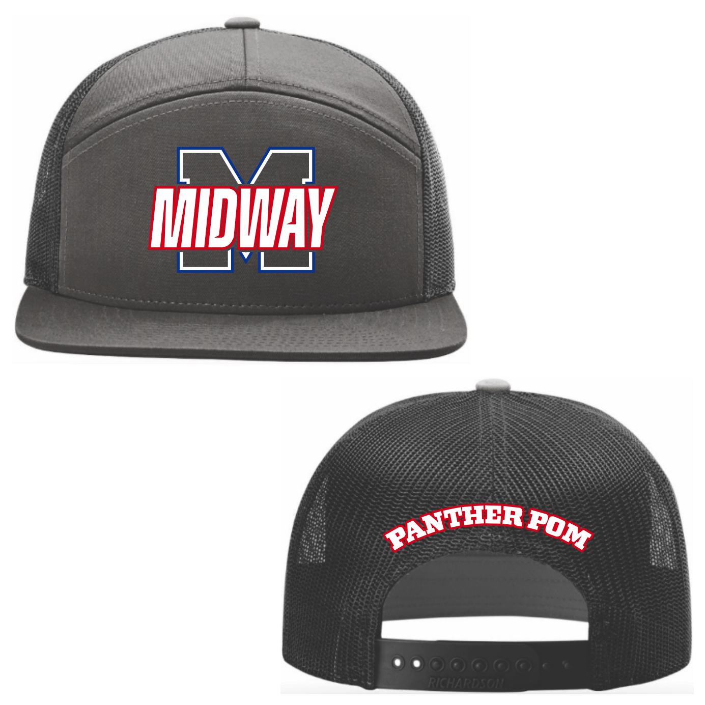 MIDWAY PANTHER POM - RICHARDSON 168 CAP W/ BACK EMBROIDERY