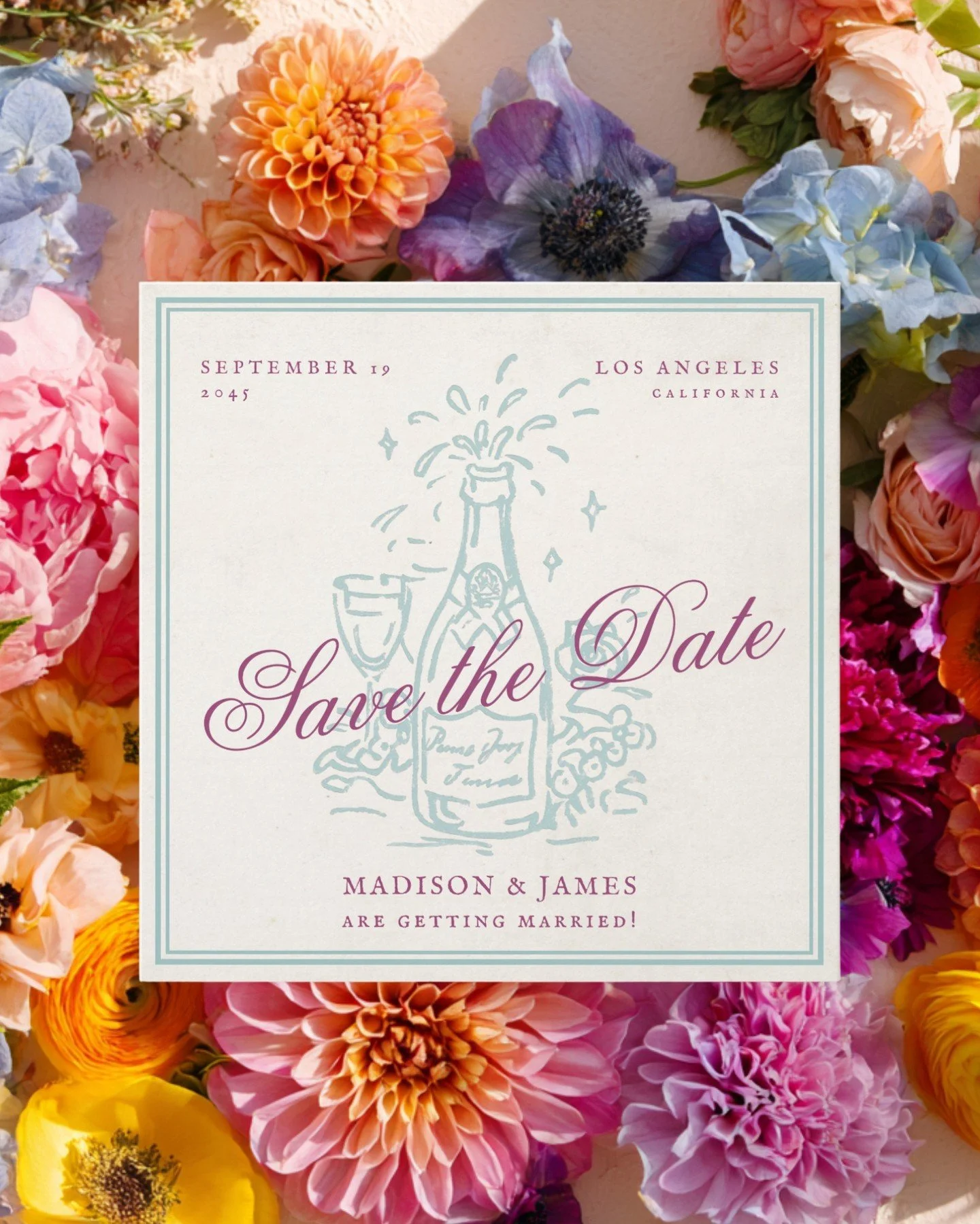 Another Save the Date invitation design has hit the shop - and it's fun and colorful!⁠
⁠
Ideal for a summer wedding or garden wedding - or use it as Save the Date for your engagement party, wedding shower or any other event.⁠
⁠
#savethedate #weddings