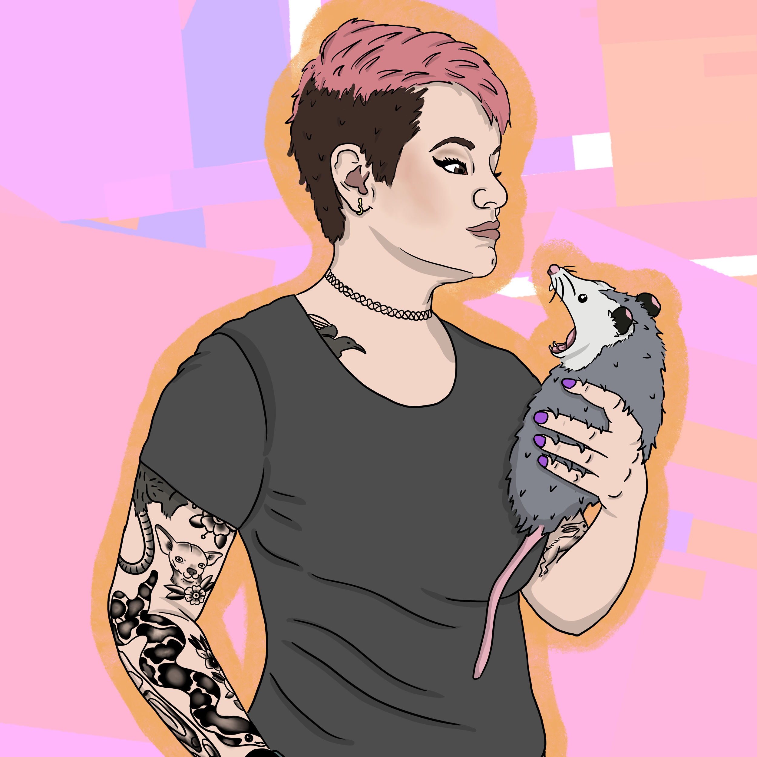 PEACEFUL OPOSSUM ART