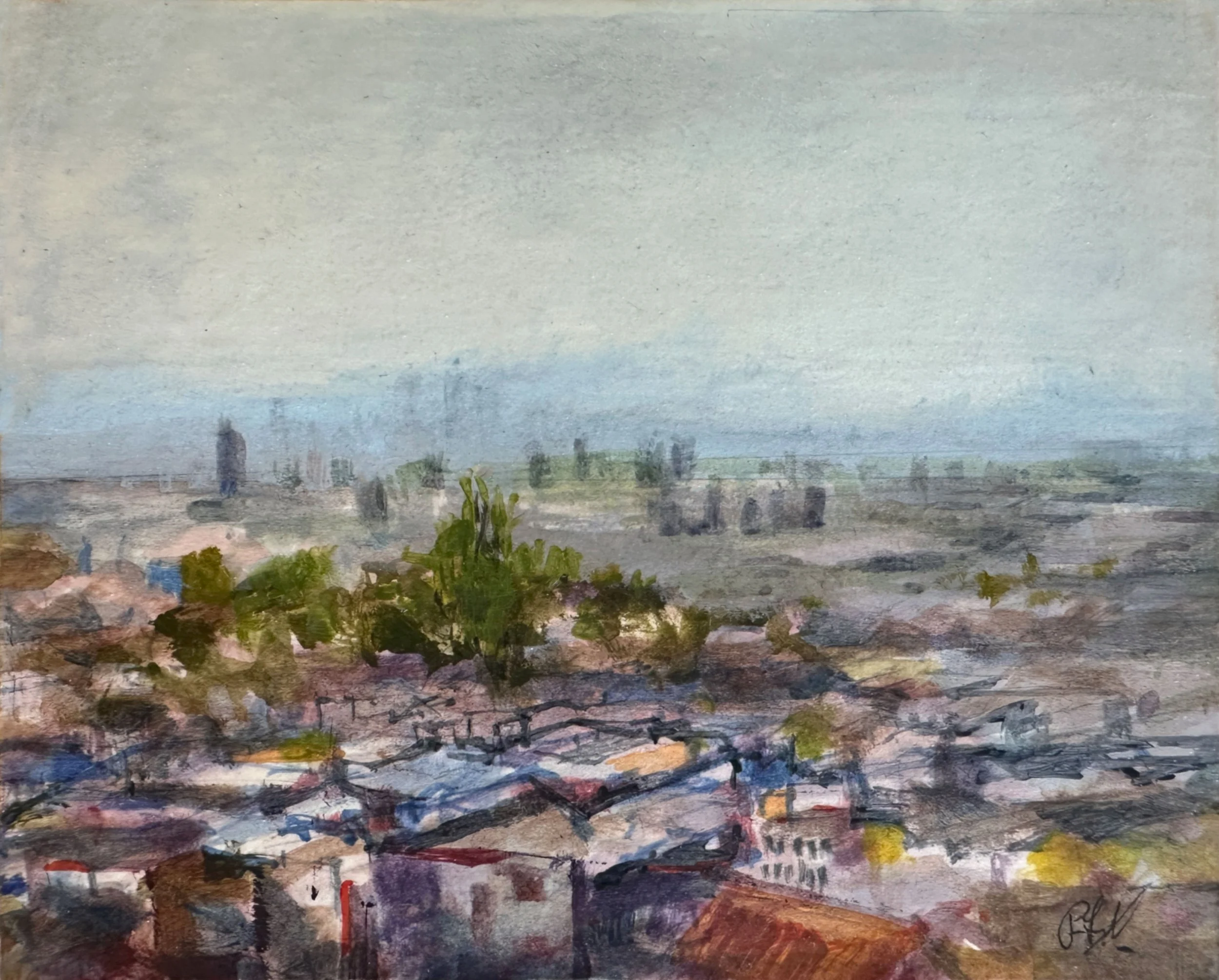 Brett Looks East  9 x 7