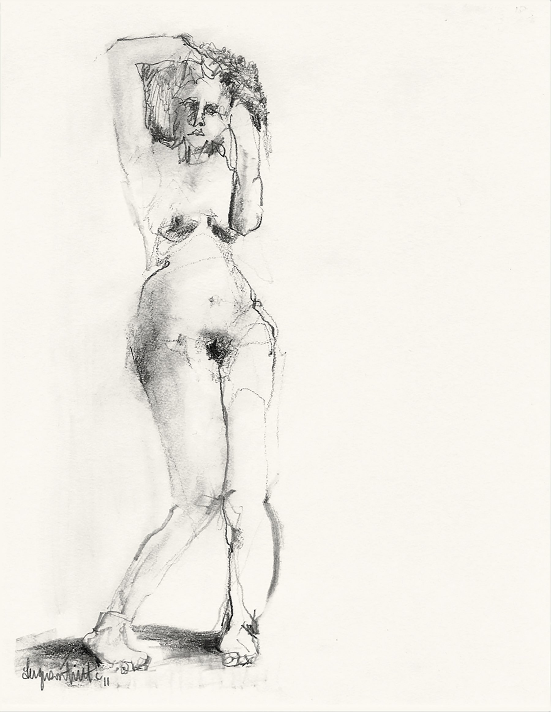 Standing Female Elbow Up : : 6 x 8 in