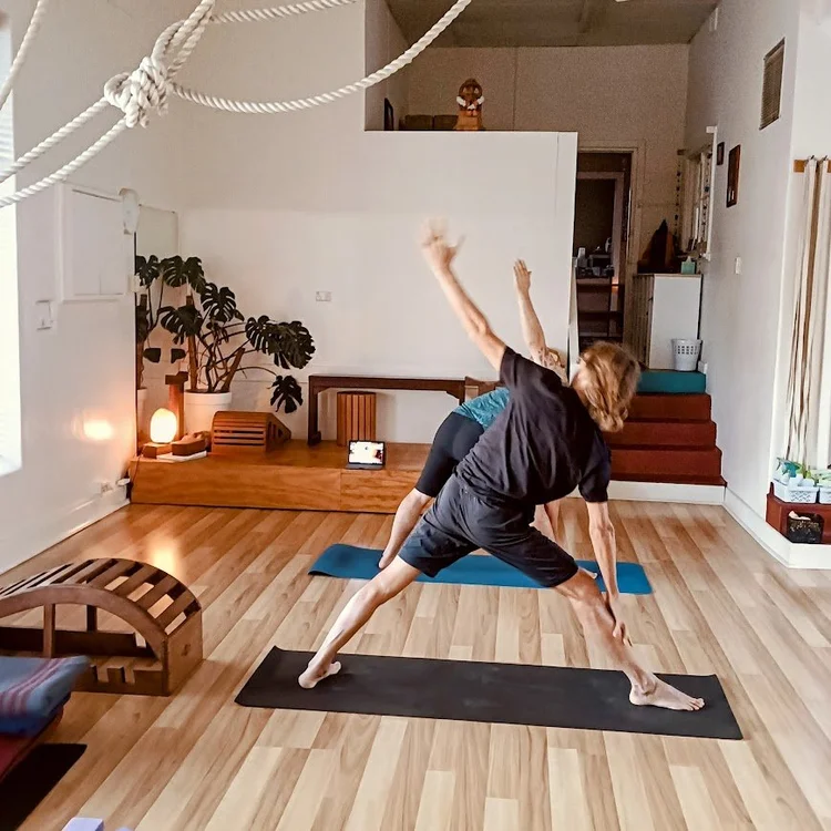 Iyengar yoga props — belts, blocks and bolsters — at North Perth Yoga Room