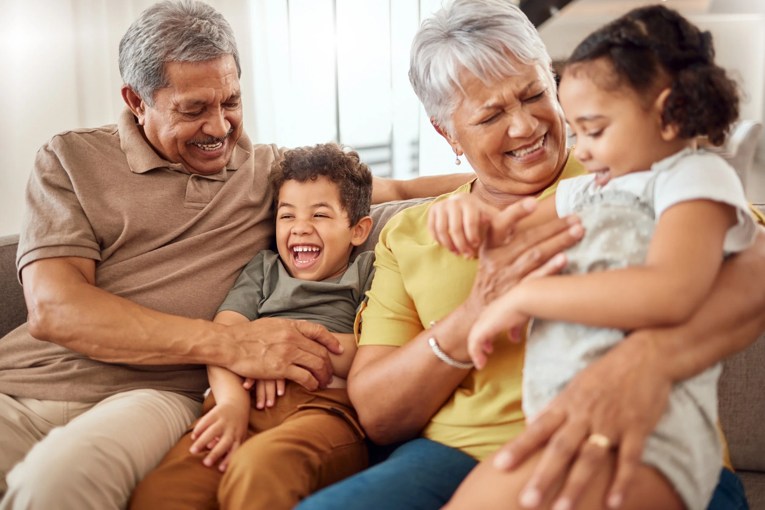 Happy family enjoying cleaner air with the iWave System