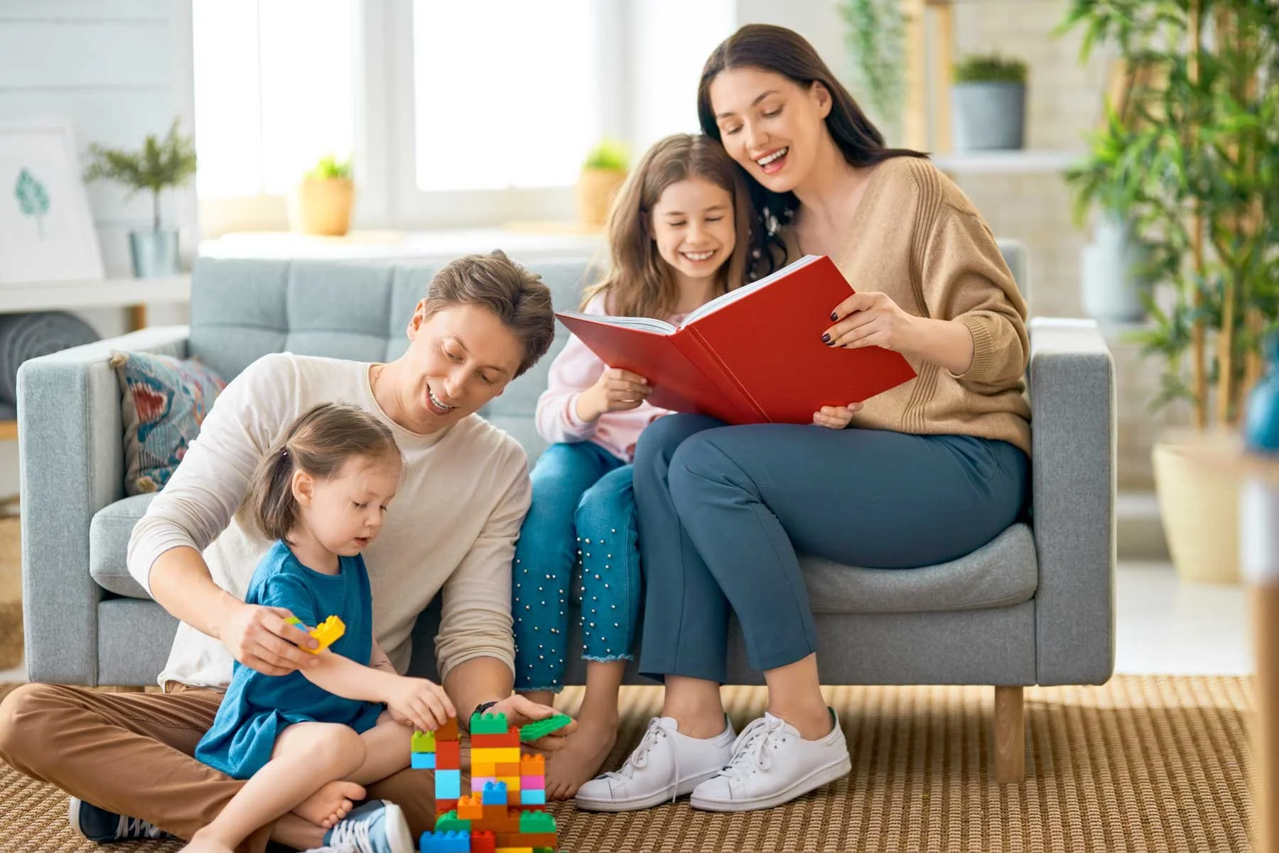 "Happy family enjoying customized home comfort with a ductless system
