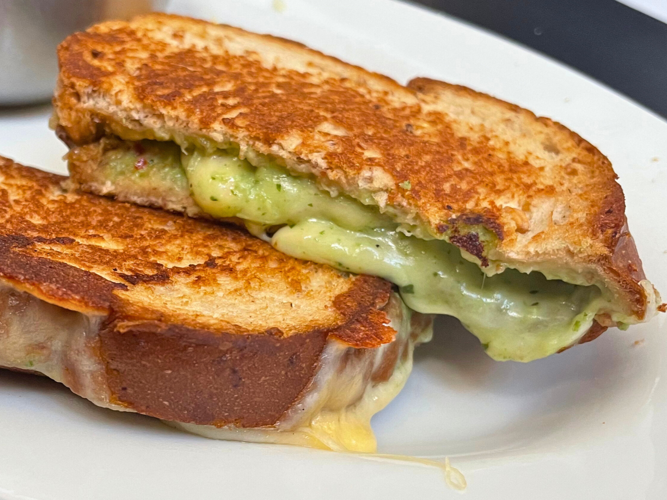 Three Cheese Melt Sandwich on a plate