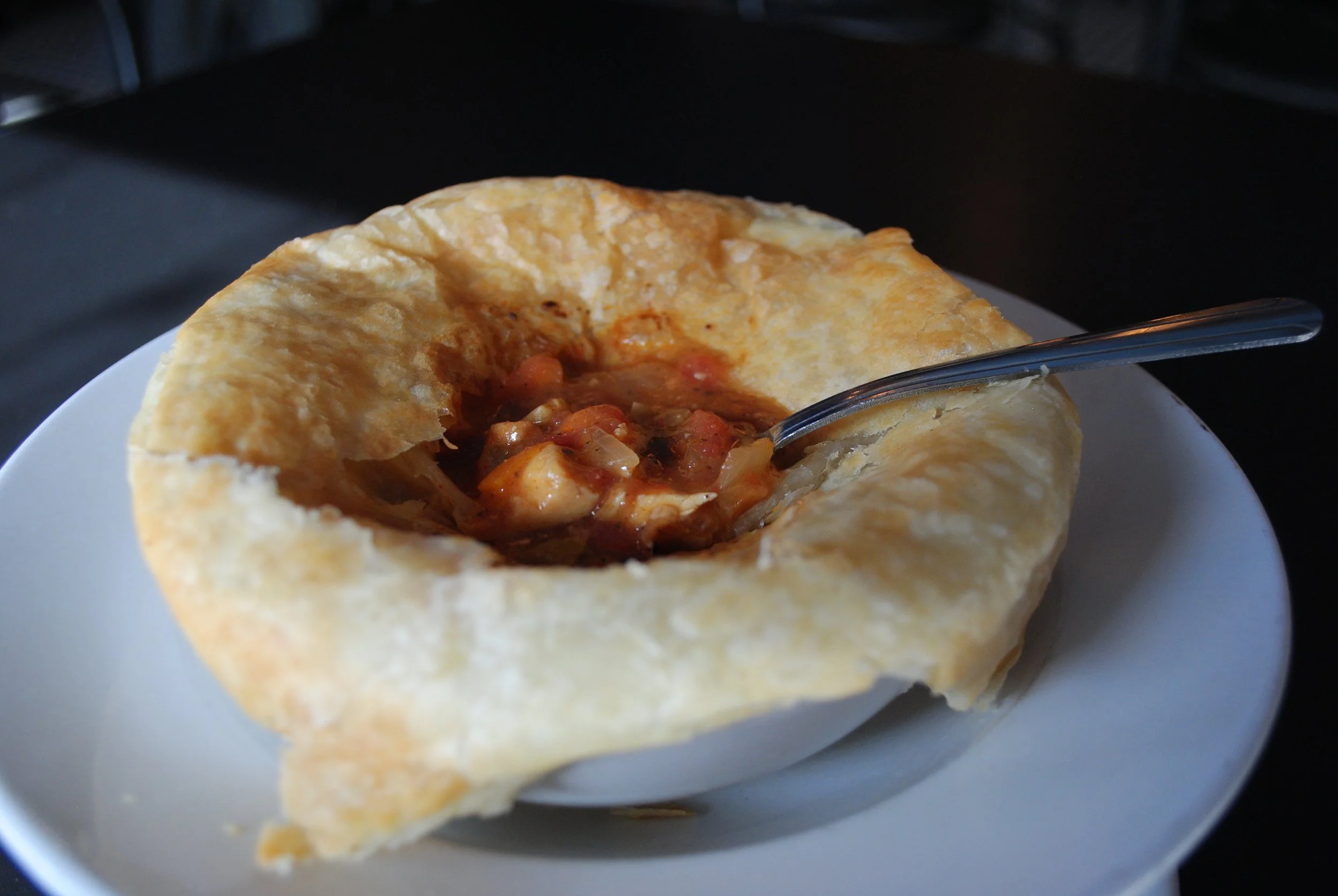 A chicken pot pie