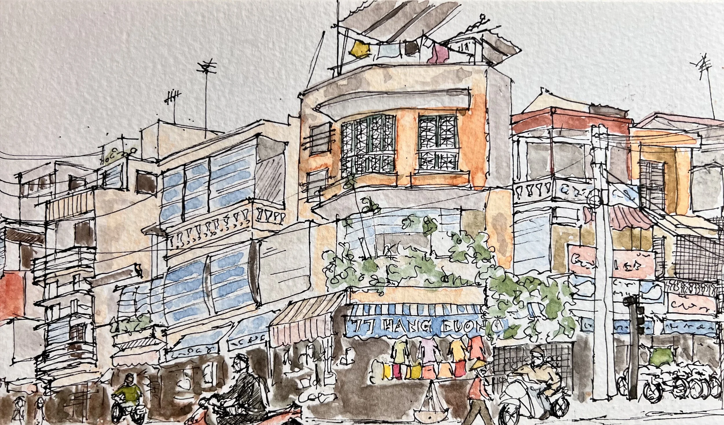 watercolour & ink on paper