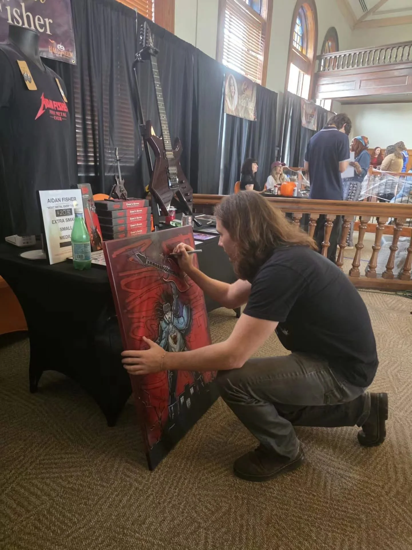 Aidan Fisher signed the art dedicated to Stranger Things fans