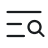 Magnifying glass icon over a horizontal lines, representing search or browsing