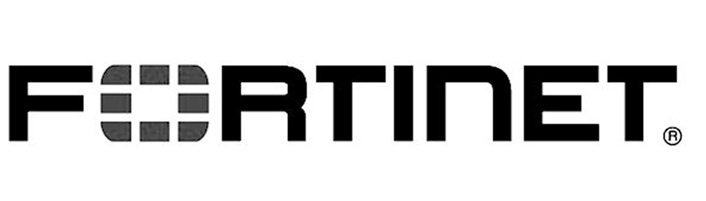 Fortinet logo with stylized black and gray lettering.