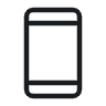 Silhouette of a smartphone with a blank screen.