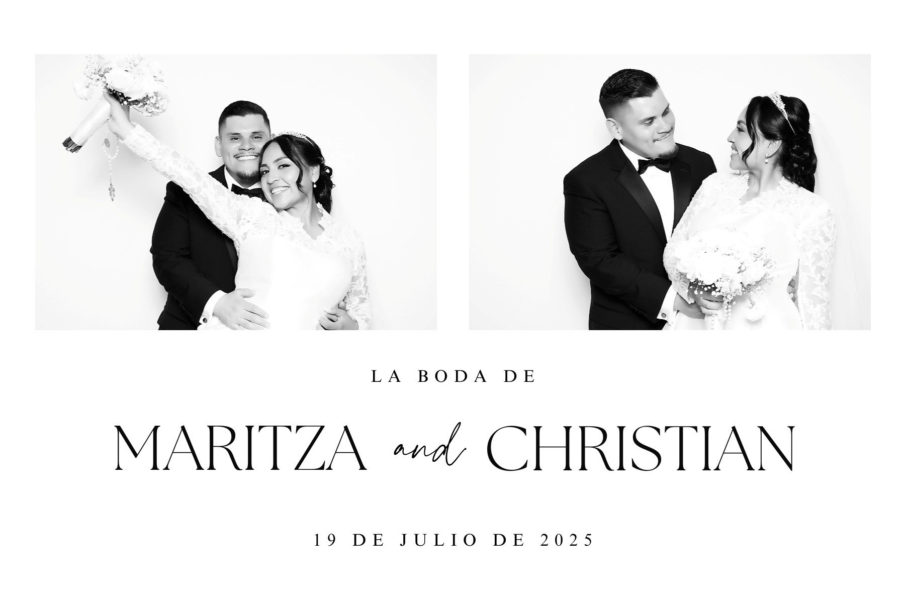 Black & white glam photo booth from a luxury Woodland Hills, CA wedding