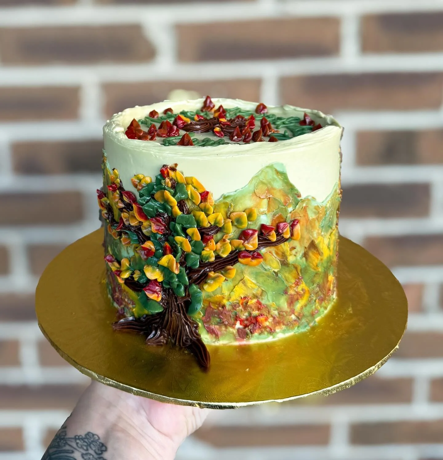 Matching fall birthday cakes! 🍂🍁🍃