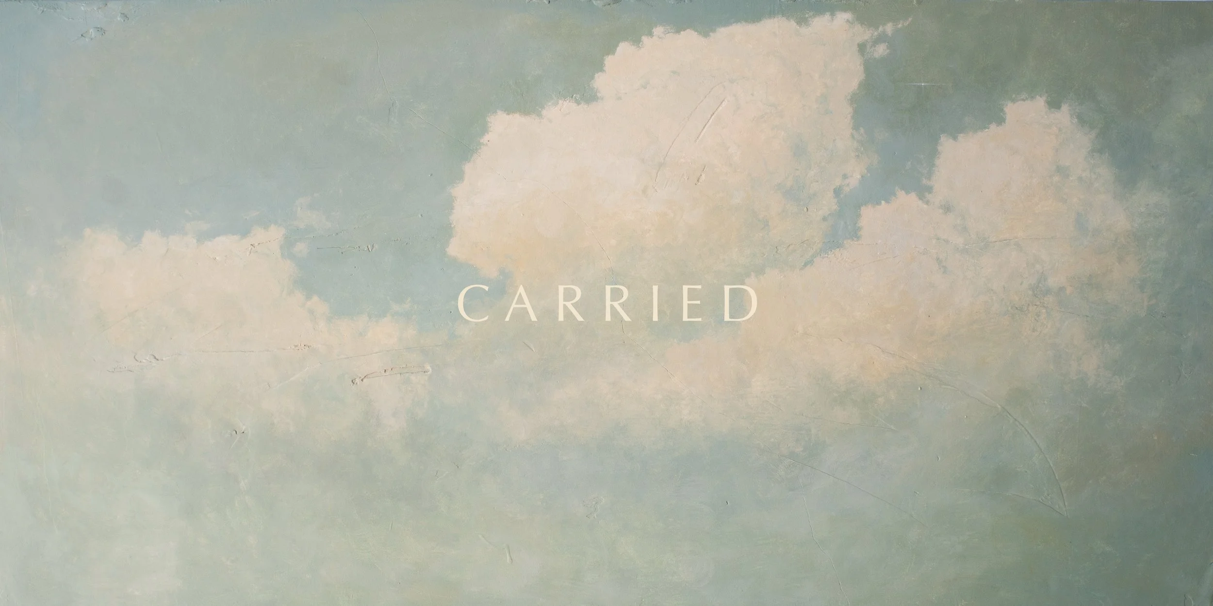 CARRIED 24x48 in, Oil on textured panel