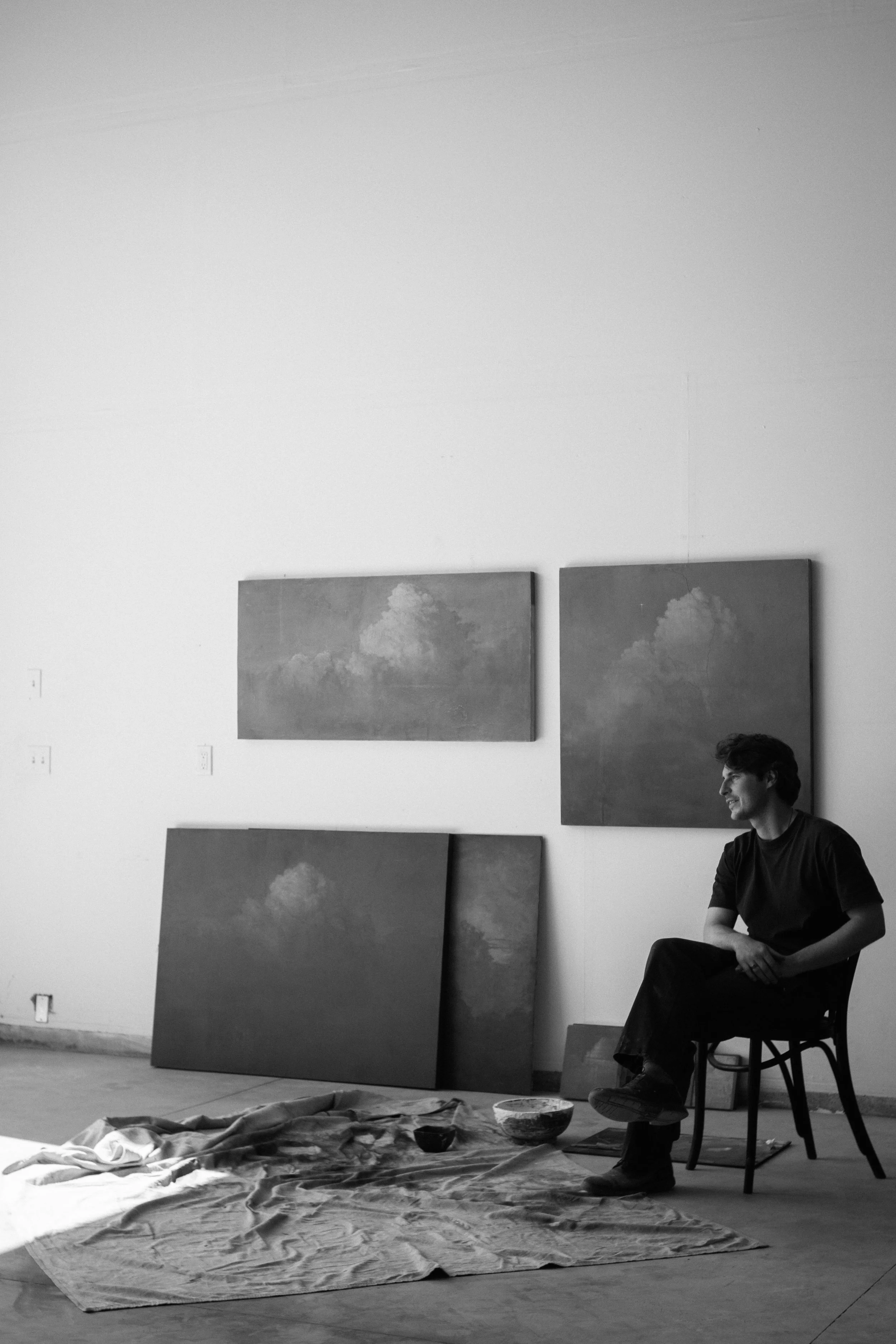 Austin Frantz artist black and white photo art studio