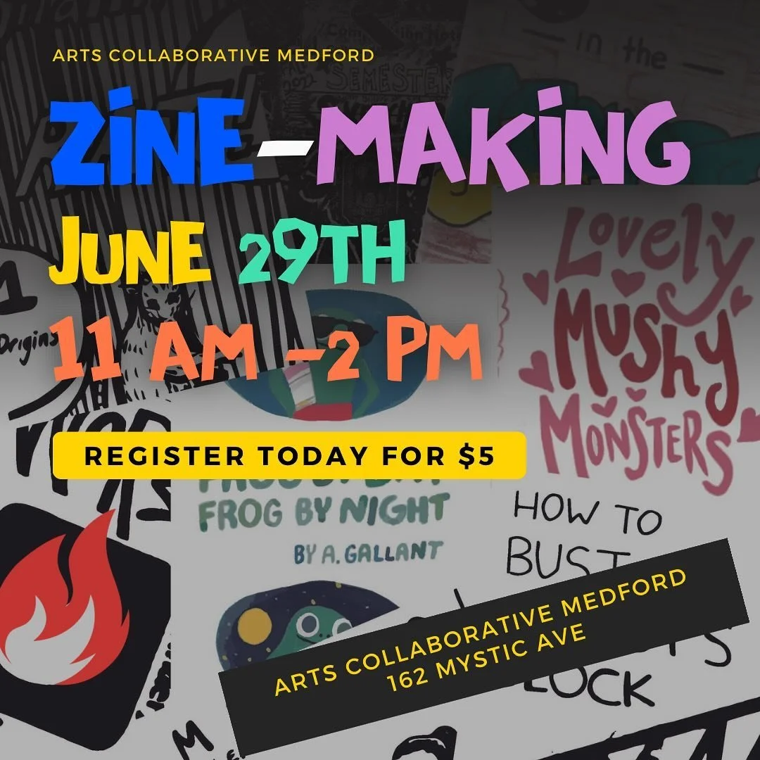 🔥 Bring the heat and your creative voice to Zone Making on June 29th at ACM. Hosted by the Graphic Novel Club from SMFA, this three hour session will be a crash course in the history of this medium of self publication. Every participant will walk aw