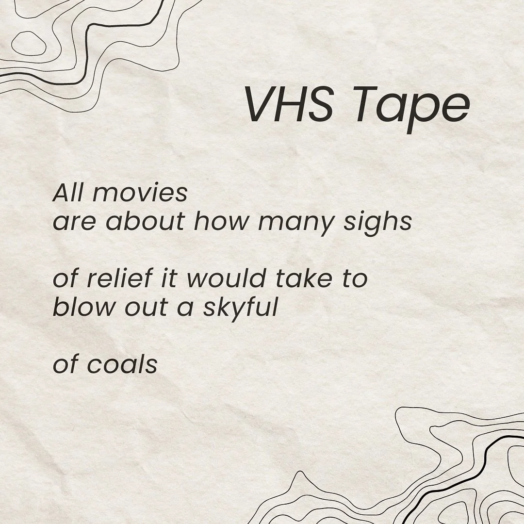 What kind of relief do you think Julie Doxsee is referring to in her poem? What kind of relief might you feel in reading it? Why is it called &ldquo;VHS Tape&rdquo;?

⬇️Drop your thoughts and questions in the comment section below! And come visit ACM