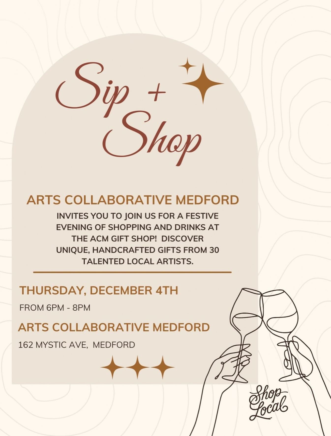 Join us for a festive evening of shopping and drinks at the ACM Gift Shop! We&rsquo;re opening our doors for a special night celebrating local creativity. Discover unique, handcrafted gifts from 30 talented local artists and kick off the holiday seas