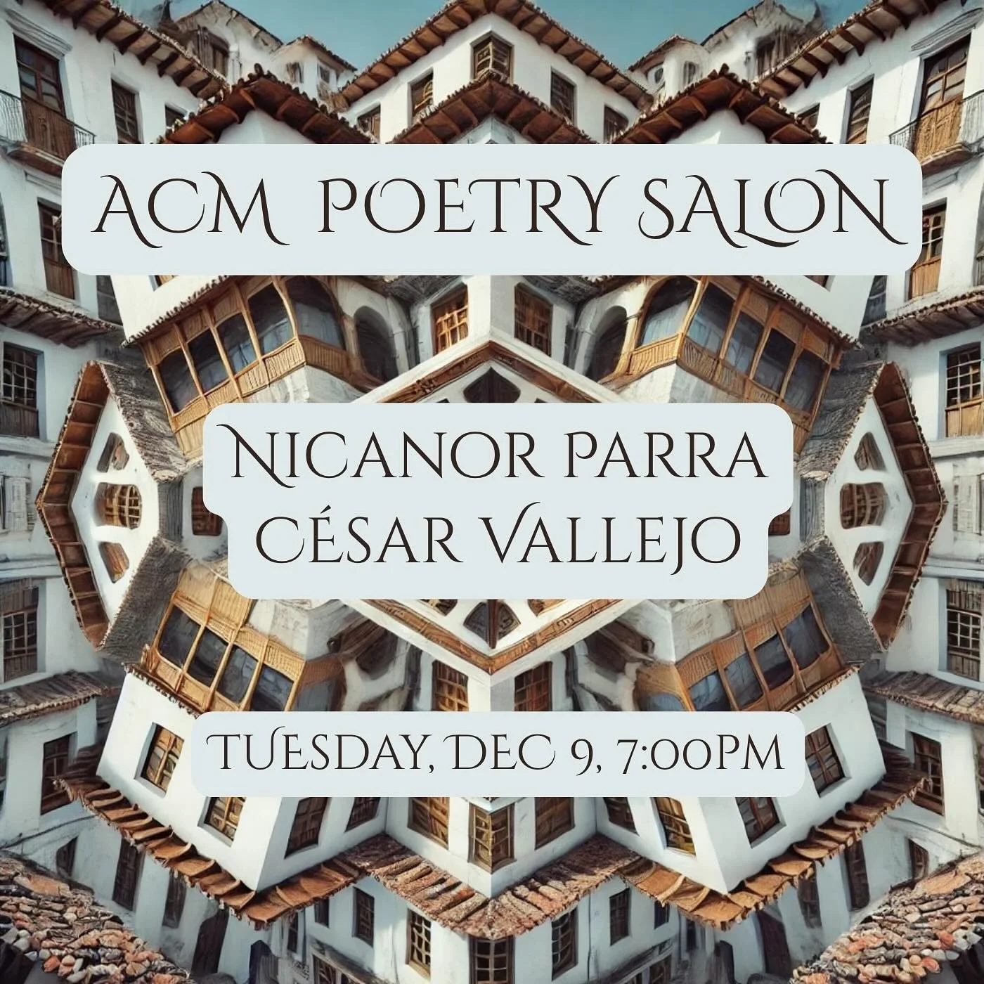 Join us on December 9 for a night of poems that walk the line between humor and heartbreak. Our next discussion circle features two great innovators&mdash;Nicanor Parra of Chile and C&eacute;sar Vallejo of Peru. We&rsquo;ll read their work in transla