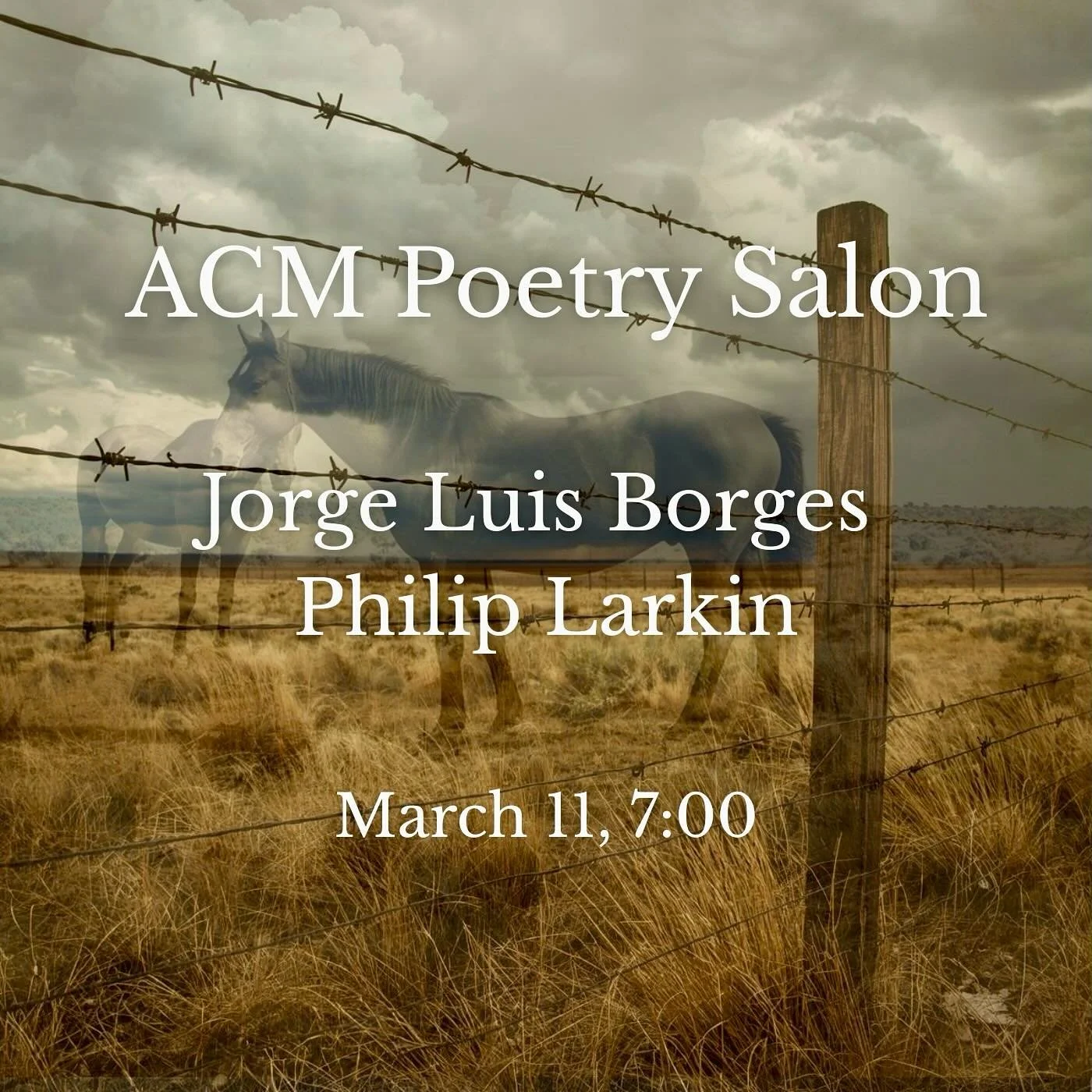 Two poets of life&rsquo;s sad splendor&mdash;Our next world poetry salon features Jorge Luis Borges of Argentina and Philip Larkin of England. 

Join us for a casual conversation about poems that convey the quiet astonishment of being alive, and shar