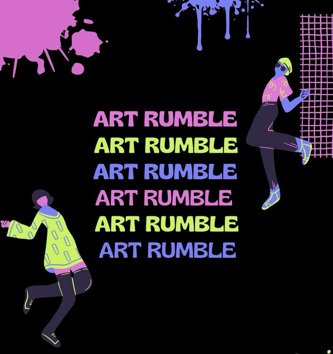 Welcome to the ART RUMBLE where young artists will compete against 12 of their peers in a live competitive painting battle. As they paint, viewers will move around the easels, closely watching the creative process. The audience votes for their favori
