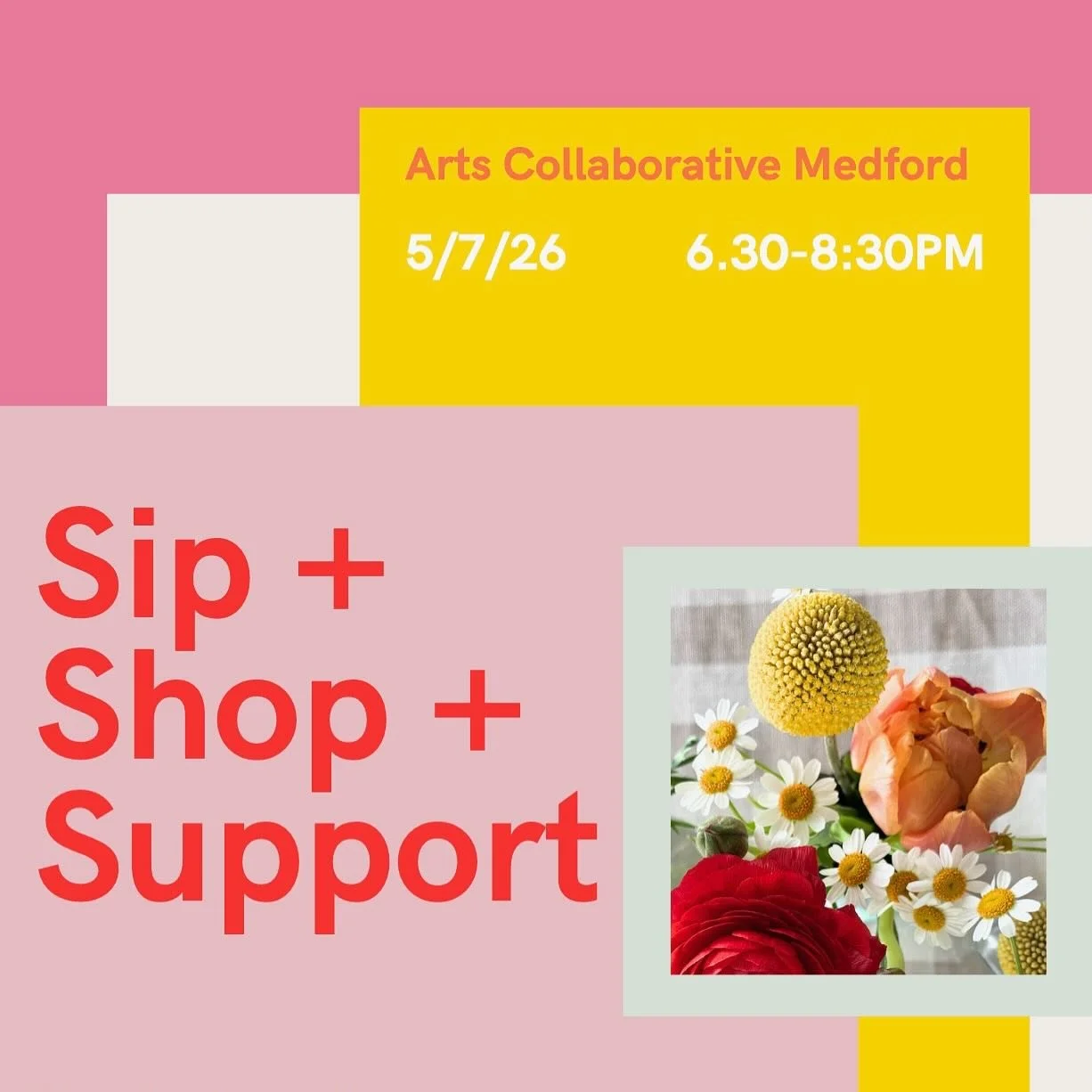 Join us for an evening of art, connection, and giving back!

Browse and shop a vibrant selection of artwork from 30+ talented artists who live or work in Medford, all in one inspiring space. Enjoy light refreshments as you explore unique, locally mad